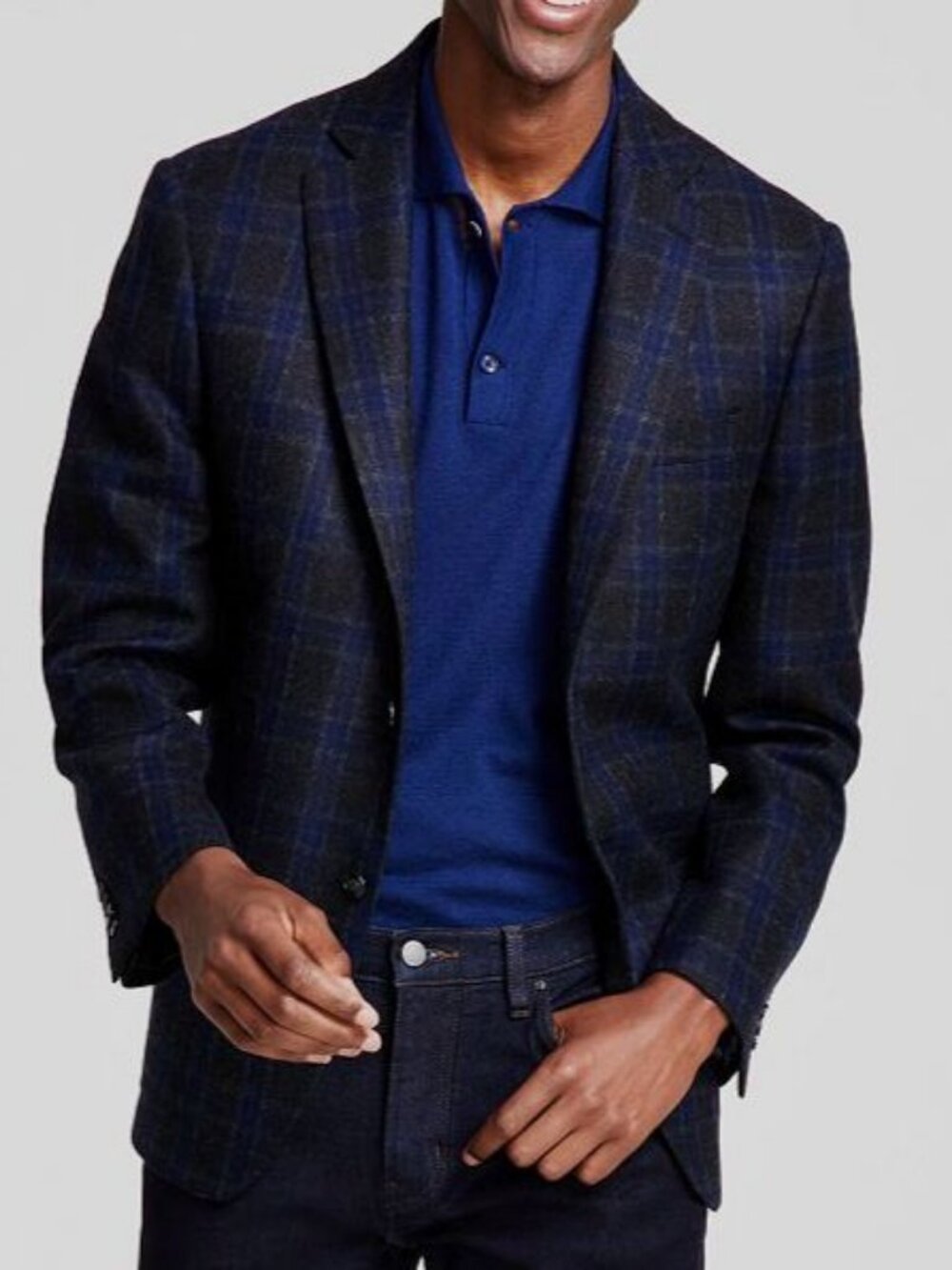 Michael Kors Men's Gray Blue Classic-Fit Wool-Blend Sport Coat Jacket Size 36S